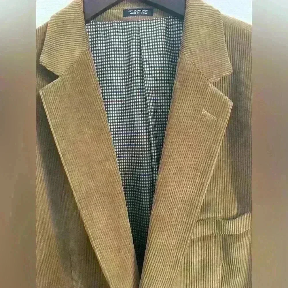Saddlebred Blazer 44R  brown corduroy single breasted pocket